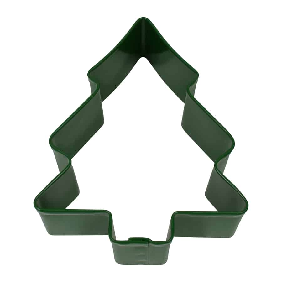 Tree Snow Covered Cookie Cutter, Green polyresin, 3.5"- R&M International