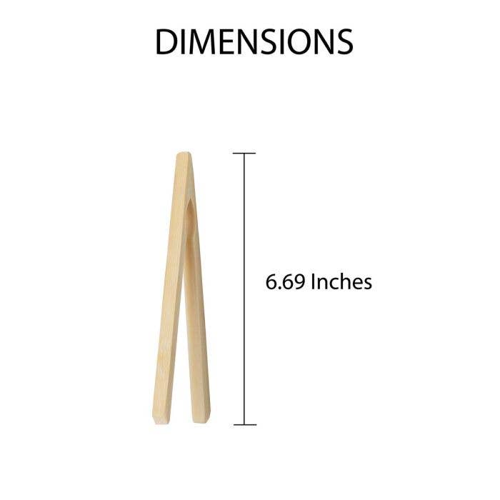 Bamboo Toast Tongs 6.5in Heat-Safe Toaster Tool - HIC