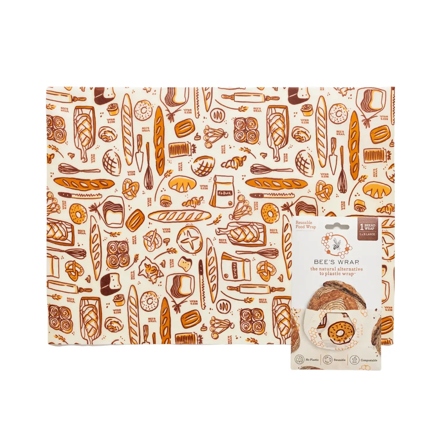 Bakery Lane Print- Bee’s Wrap® Beeswax Reusable Bread Wrap