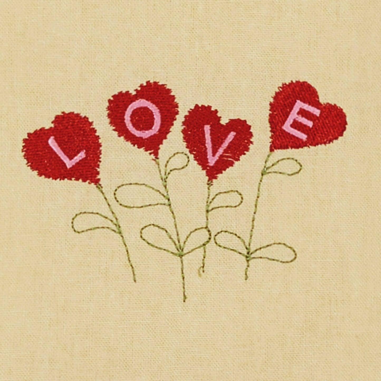 Peking Handicraft - Love Flowers Pompom Embroidered Kitchen Towel