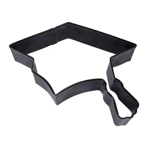 Black Graduation Cap, Black Polyresin, Cookie Cutter 4.5" - R&M