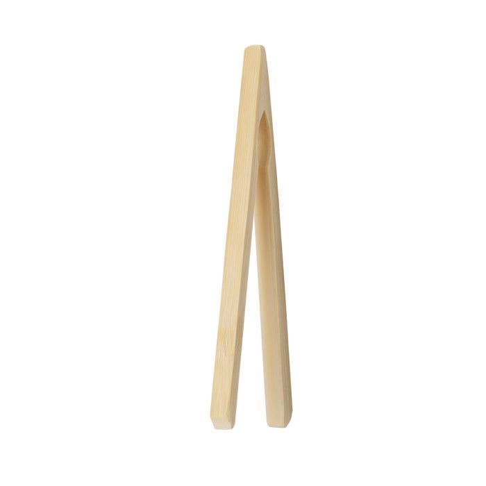 Bamboo Toast Tongs 6.5in Heat-Safe Toaster Tool - HIC