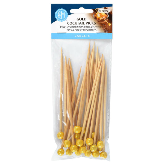 Gold Cocktail Picks Pack of 25 - R&M International