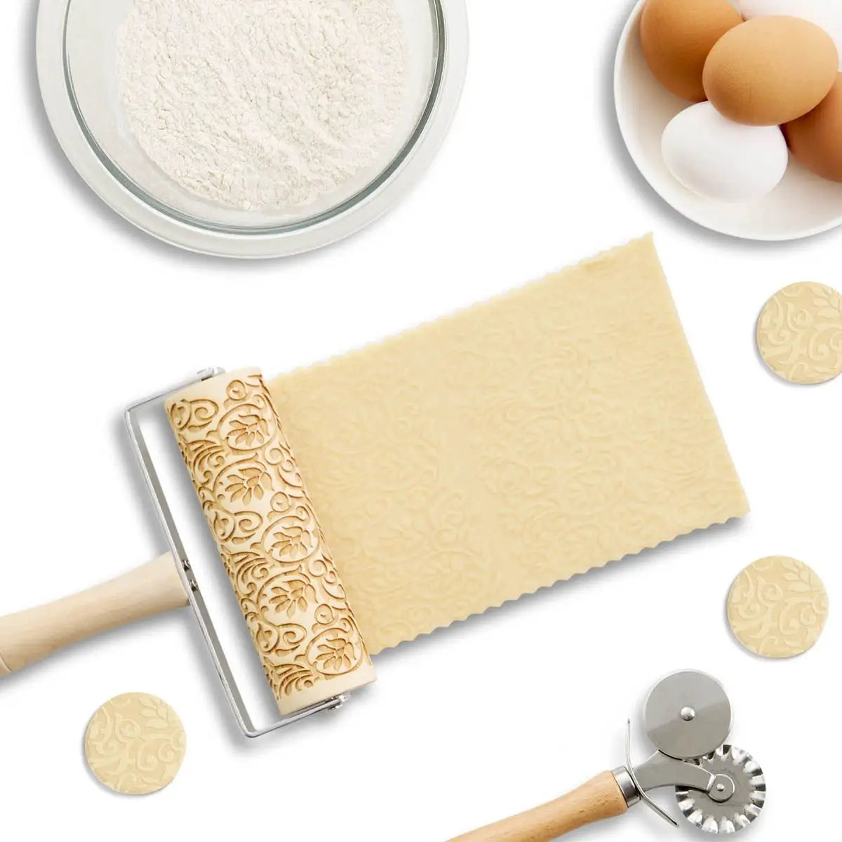 Floral Scroll Mini Embossing Rolling Pin- Mrs. Anderson's Baking