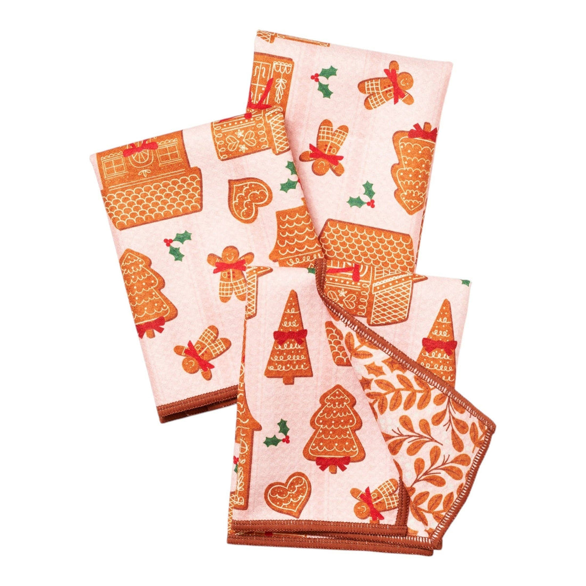 Once Again Home Co. - Mighty Mini Towel (Set of 3) Reversible - Mable Tan Christmas Cookies