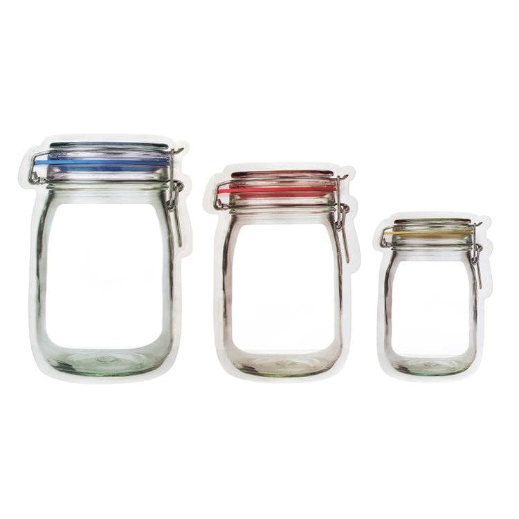 Large Zipper Mason Jar Bag