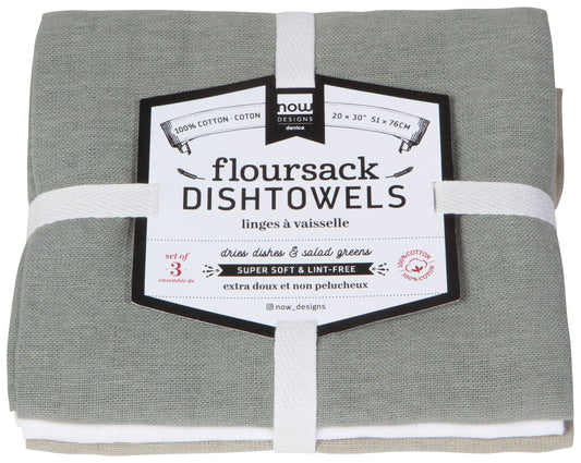 Gray White Moonstruck Floursack Dishtowels Set of 3 - Now Designs by Danica