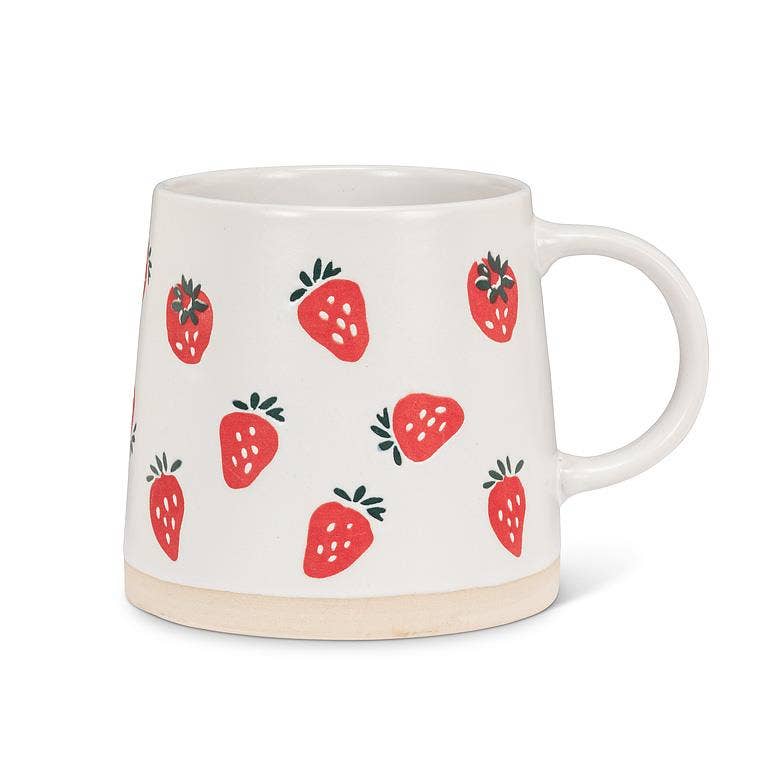Wide Base Mug with Strawberries-3.5"H(14oz)- Abbott