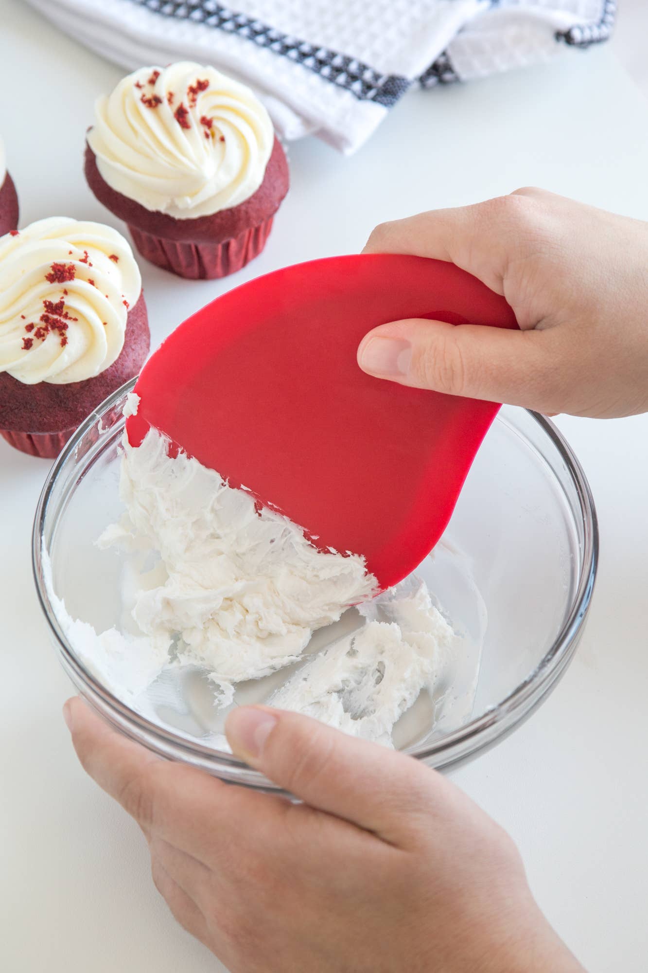 Silicone Bowl Scraper, Red, 5.5" x 4.5" - Fox Run