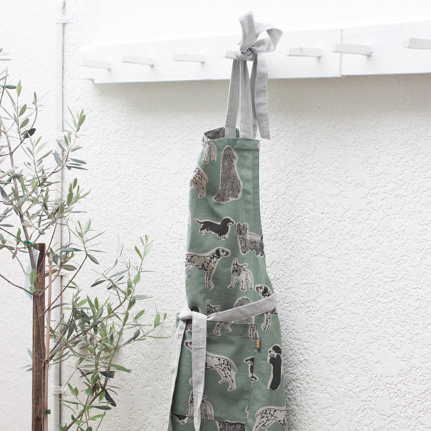 Dog Print Standard Tie Apron - Aqua Storm - Raine & Humble