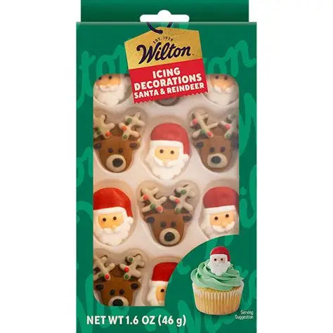 Santa & Reindeer Icing Decorations - Wilton