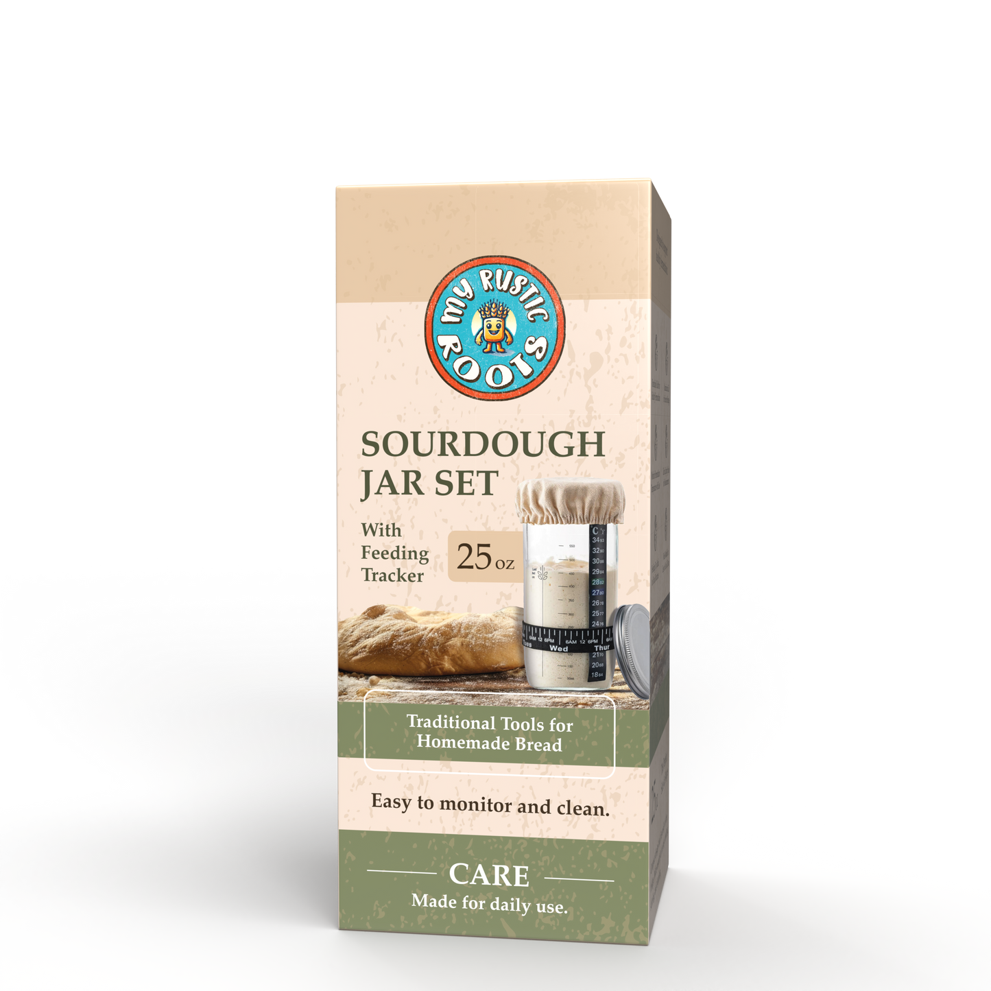 Complete Sourdough Starter Jar Kit – BONUS BAG OF STARTER- My Rustic Roots