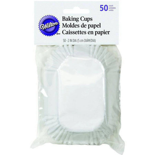 White Petite Loaf Baking Cups, 50 count- Wilton