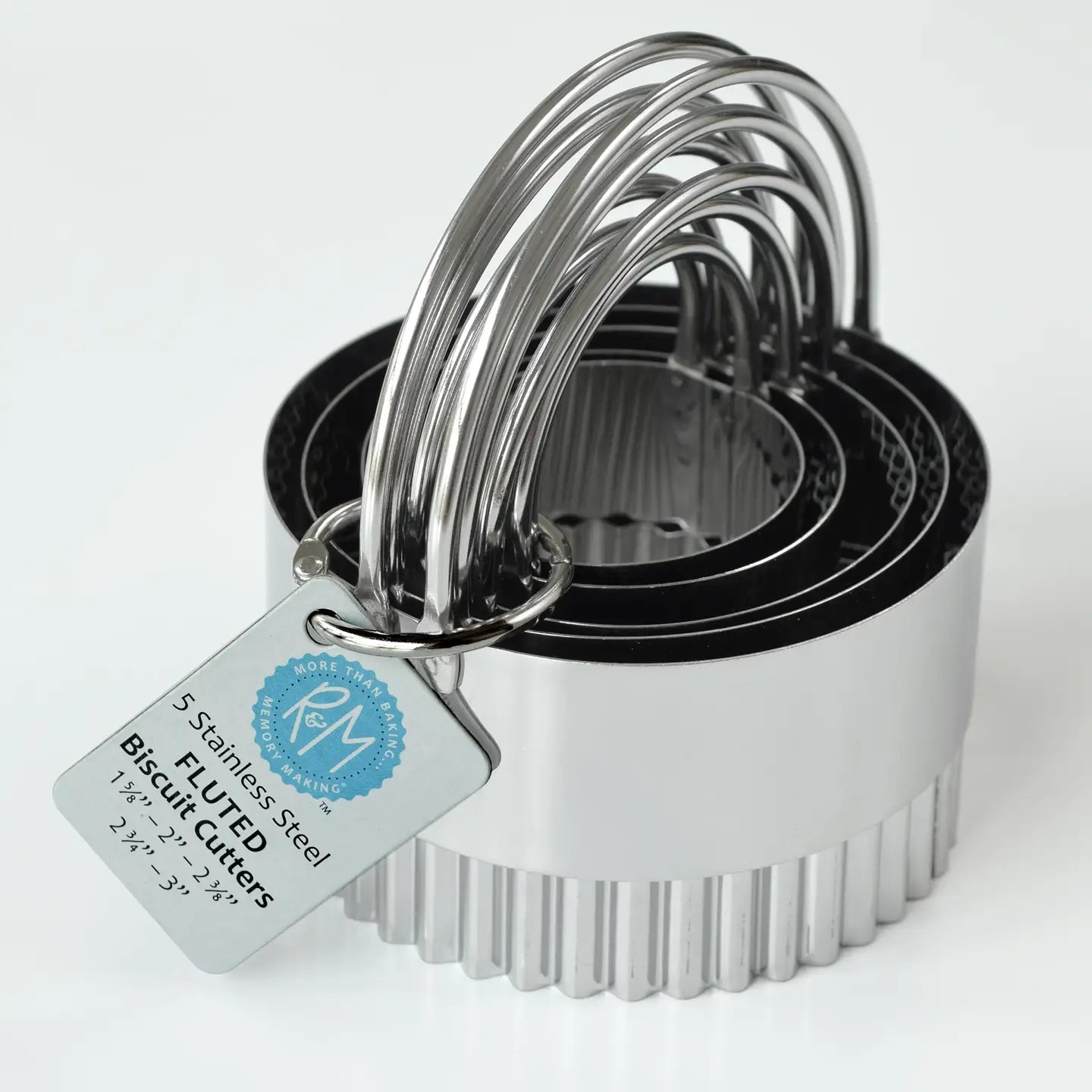 5 Piece Fluted Biscuit Cutter with Handle Set S/S- R&M