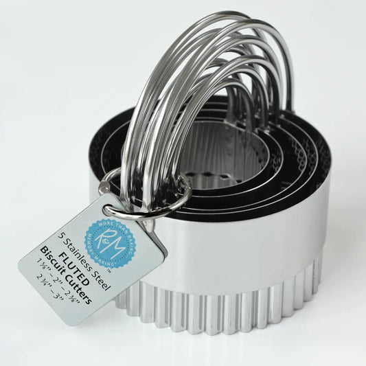 5 Piece Fluted Biscuit Cutter with Handle Set S/S- R&M