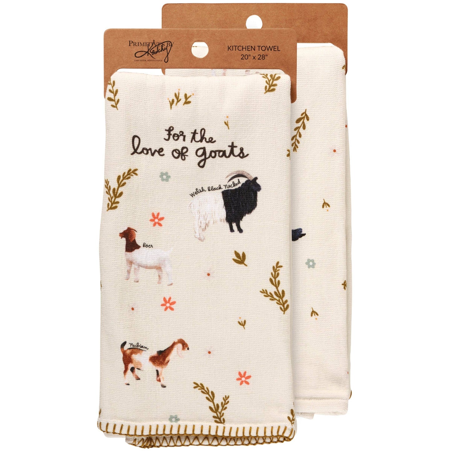Love Of Goats Kitchen Towel- Primitives by Kathy