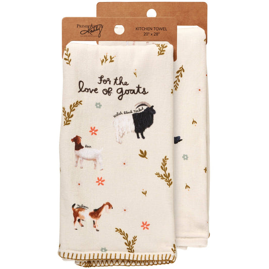 Love Of Goats Kitchen Towel- Primitives by Kathy