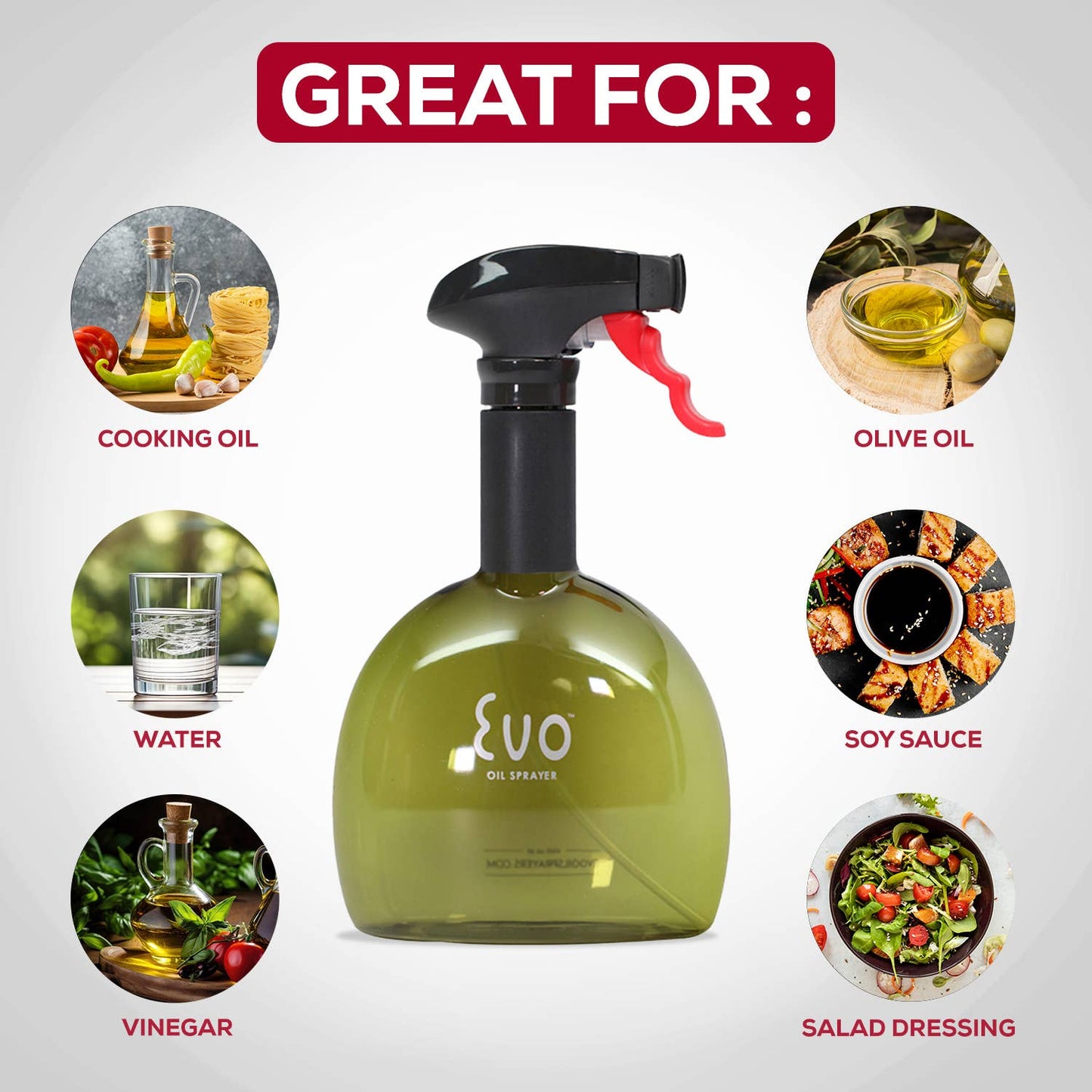 Evo Oil Sprayer Bottle, 8oz, Set Of 2