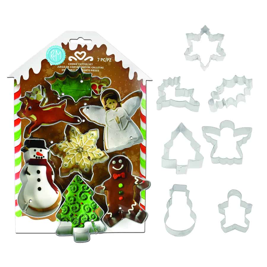 Christmas 7 PC Cookie Cutter Set on G/B House Card - R&M International