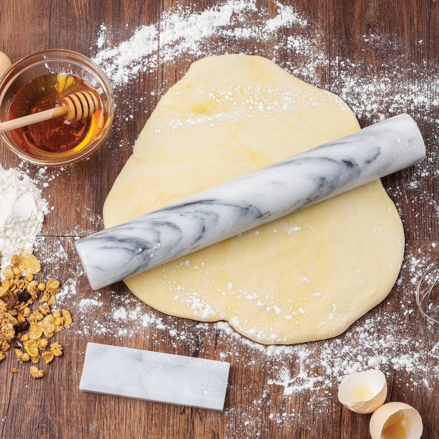 11” Marble French Rolling Pin with Base - Fox Run