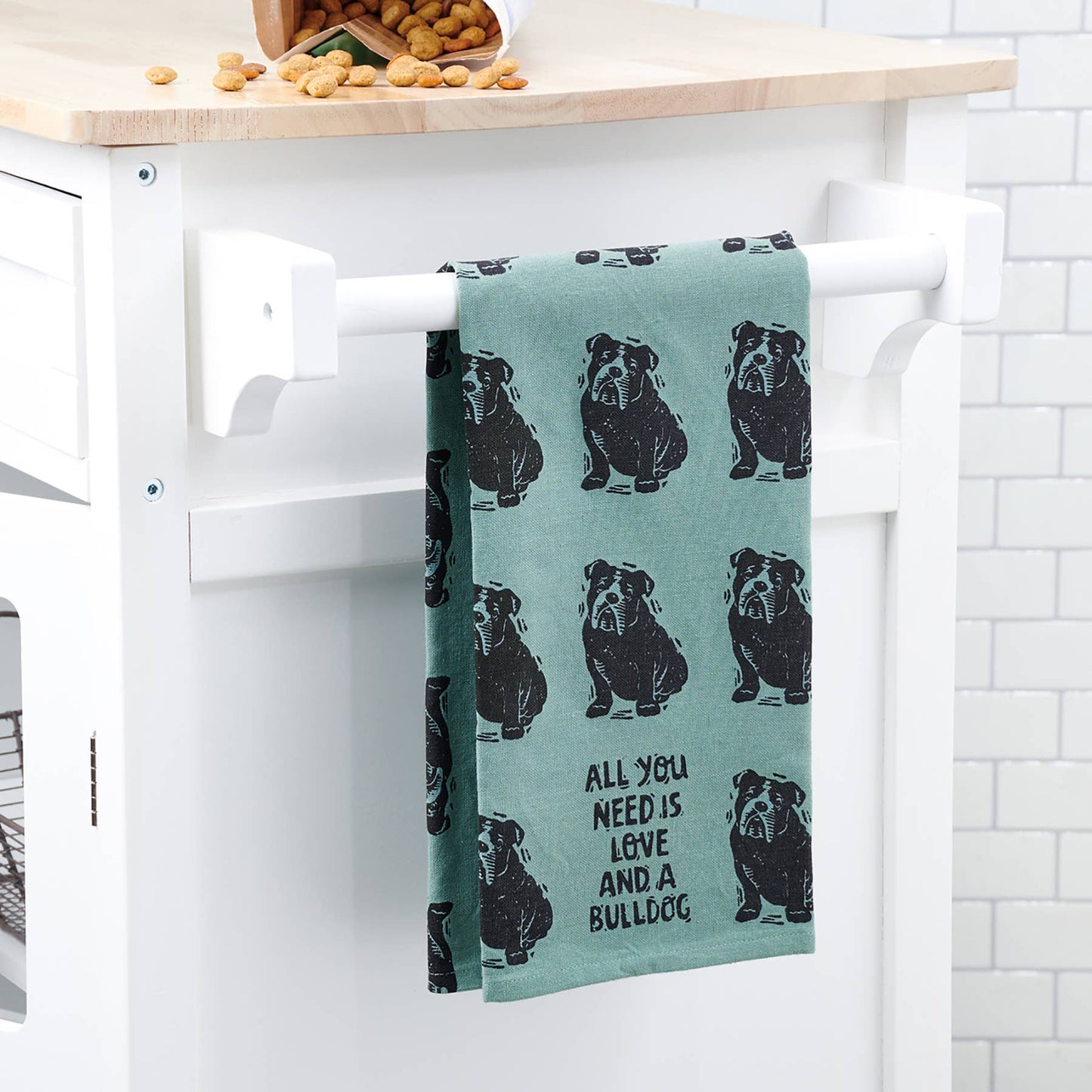 Love And A Bulldog Kitchen Towel - Primitives by Kathy