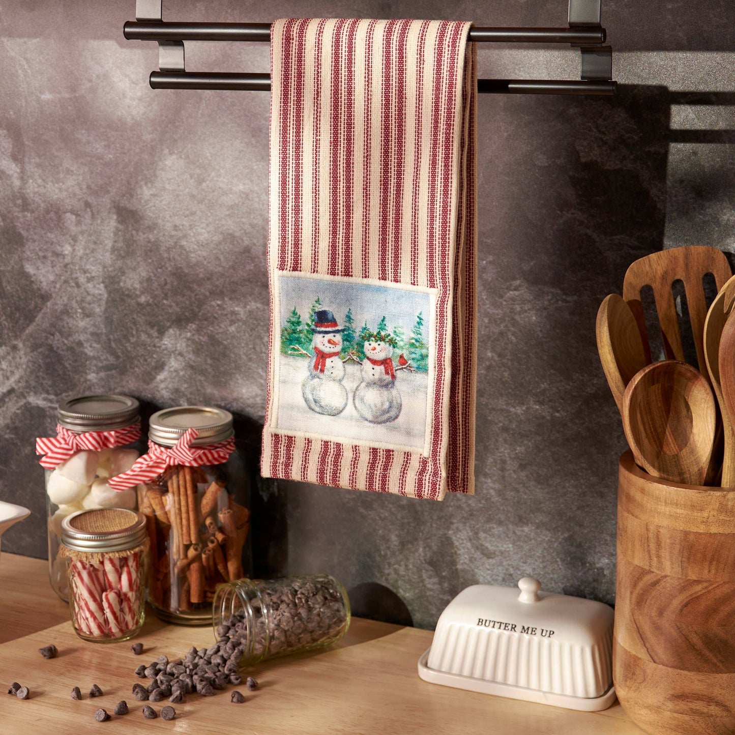 Snow Family Kitchen Towel - Primitives by Kathy