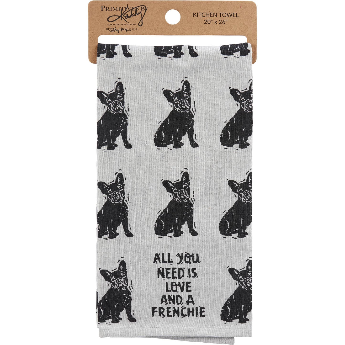 Love And A Frenchie Kitchen Towel - Primitives by Kathy