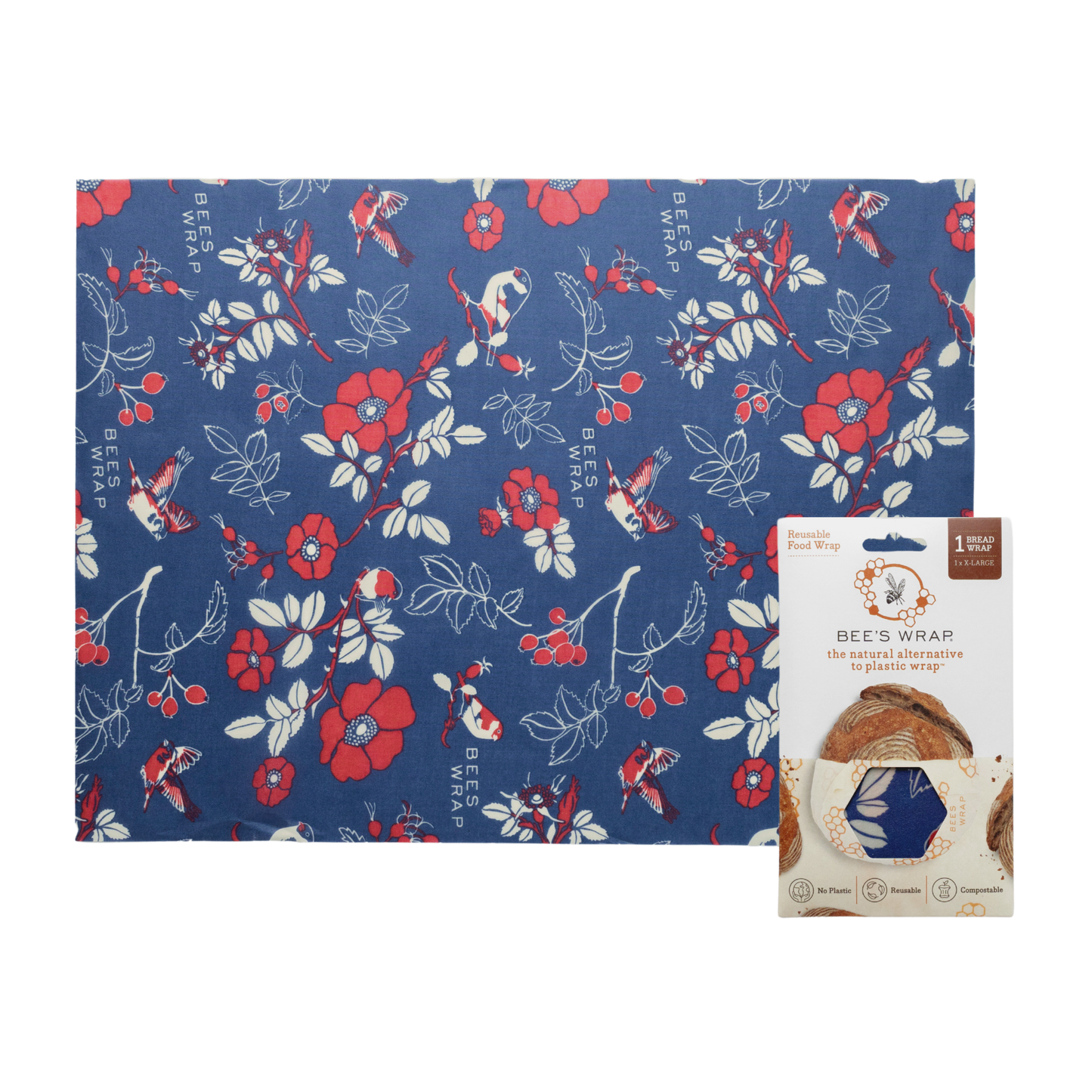 Botanical Print- Bee’s Wrap® Beeswax Reusable Bread Wrap