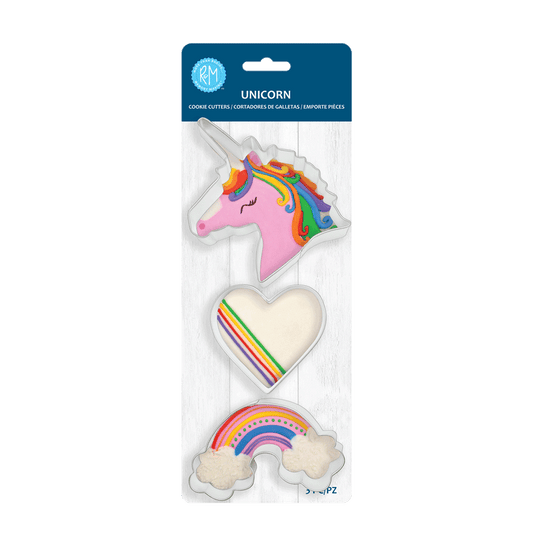Unicorn 3 PC Cookie Cutter Set- R&M International