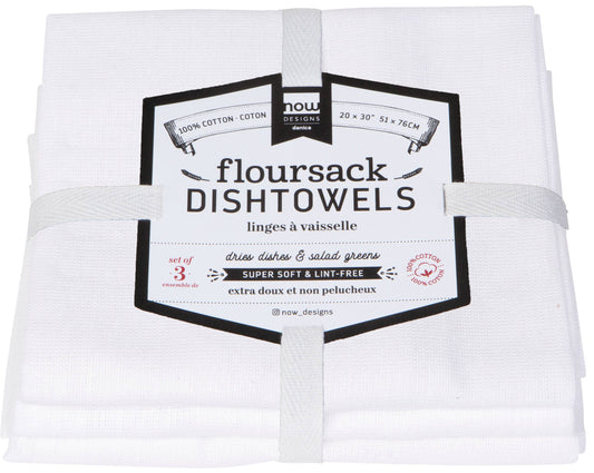 White Floursack Dishtowels Set of 3 - Now Designs by Danica