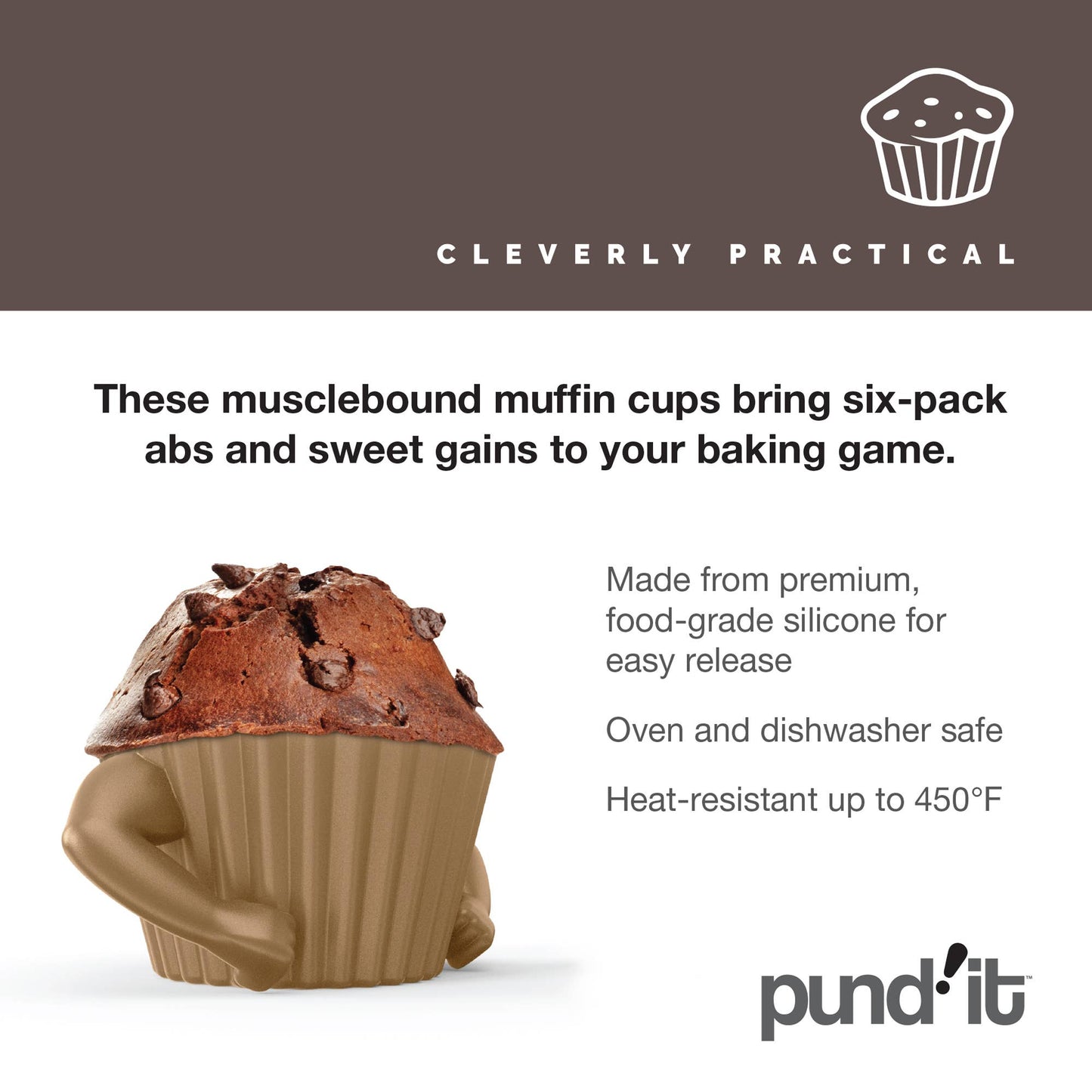 Pund'it Stud Muffins, Set of 4 Standard Size Bake Cups