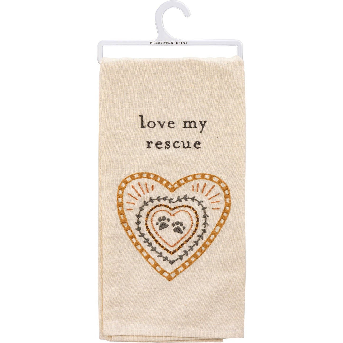 Love My Rescue Kitchen Towel- Primitives by Kathy