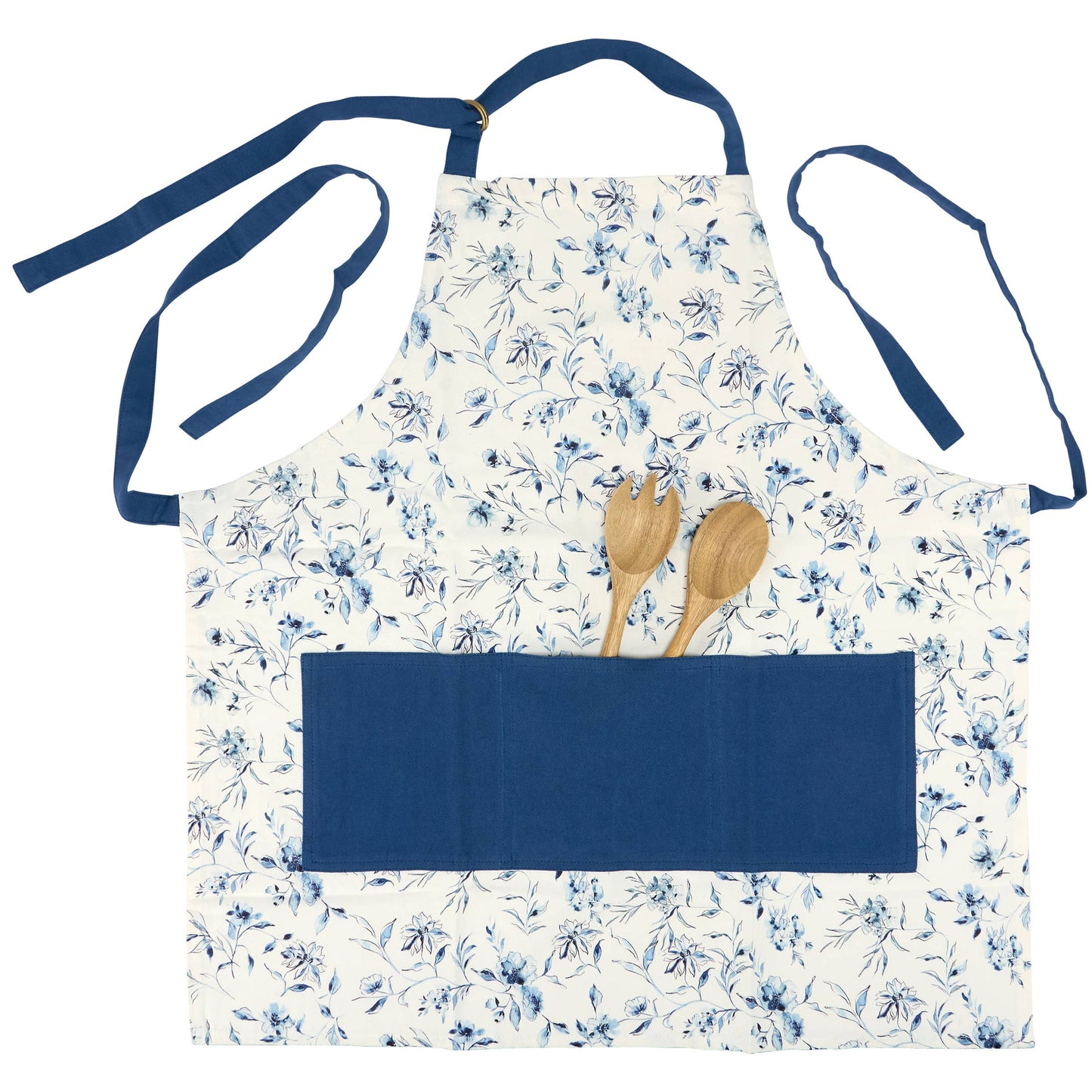Blue Floral Apron - Primitives by Kathy