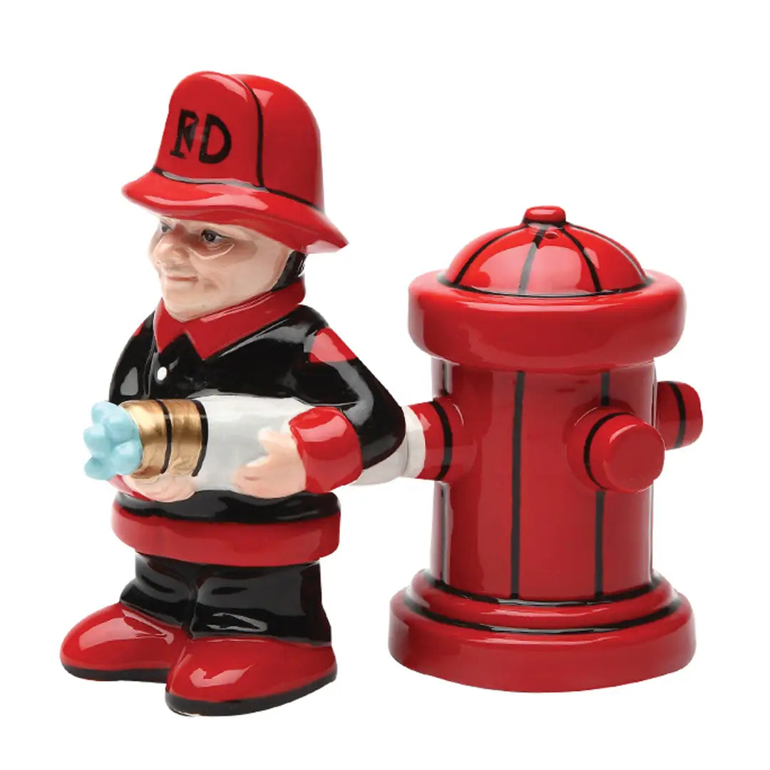 Fireman and Hydrant Salt and Pepper Shakers