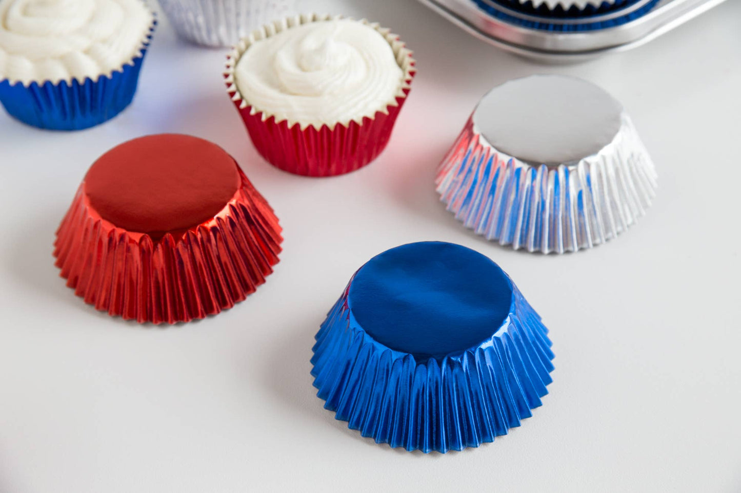 Patriotic Foil Cupcake Liners, Set of 45, 2.75"- Fox Run Brands