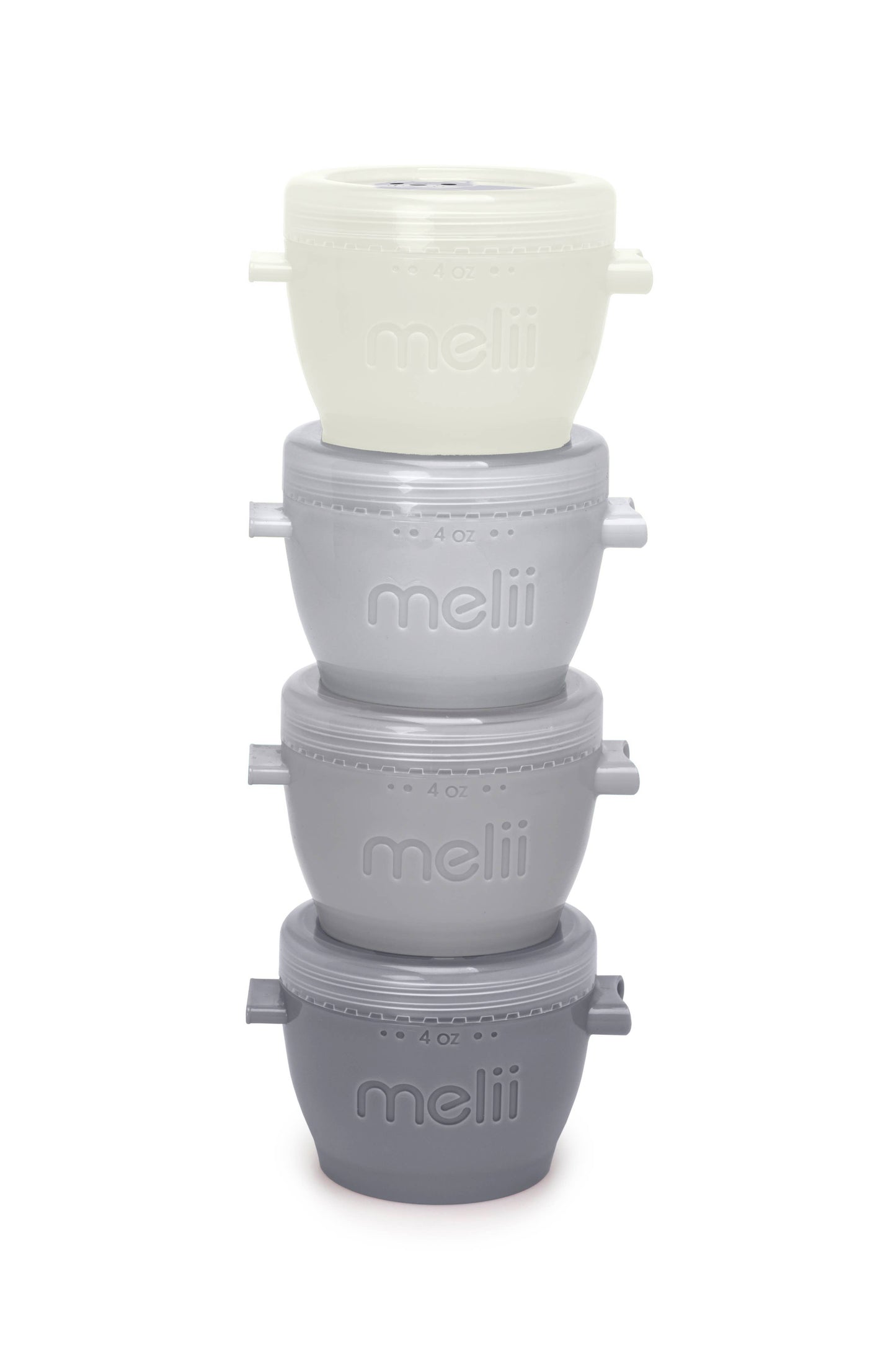 melii - 4oz Snap & Go Pods - 4 Freezer & Snack Containers