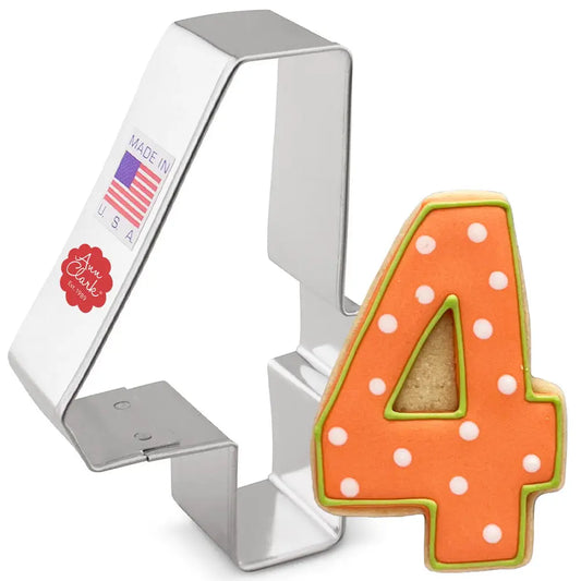 Number 4 Cookie Cutter, 3.25"- Ann Clark