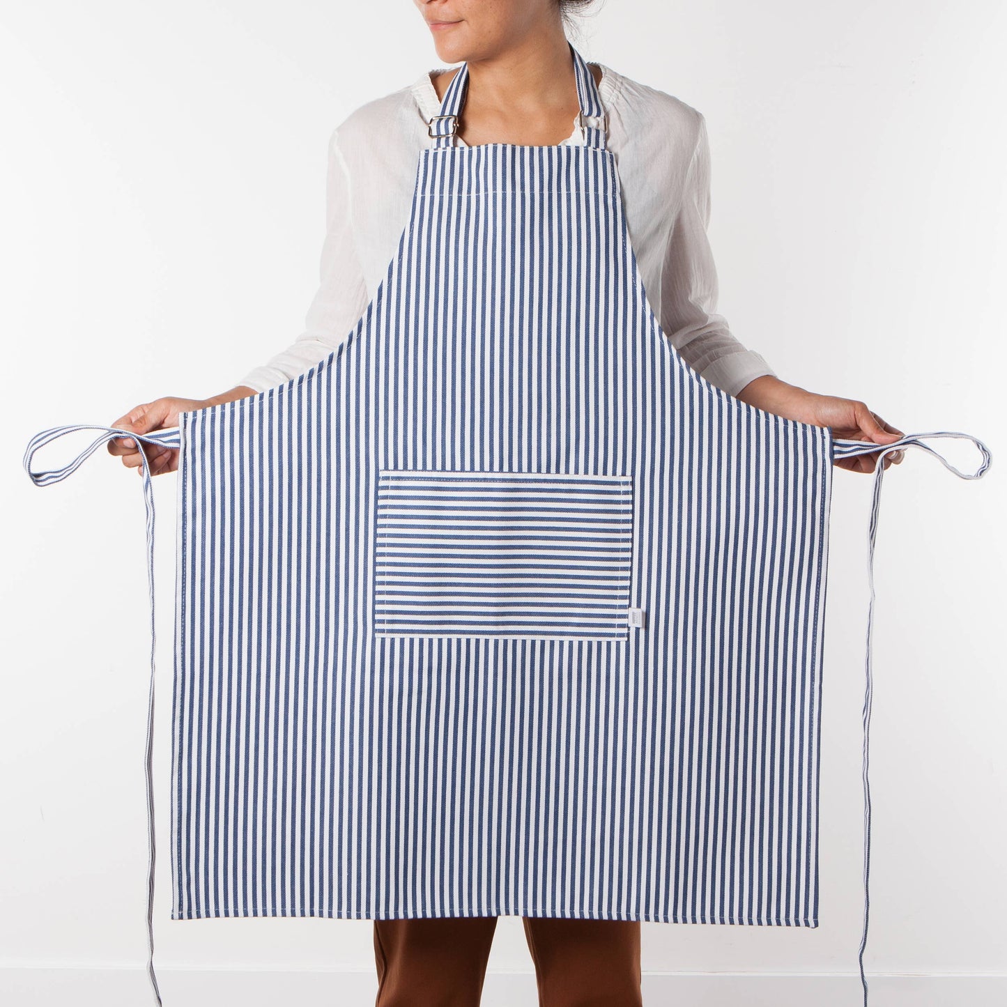 Narrow Royal Blue Stripe Chef Apron- Now Designs by Danica