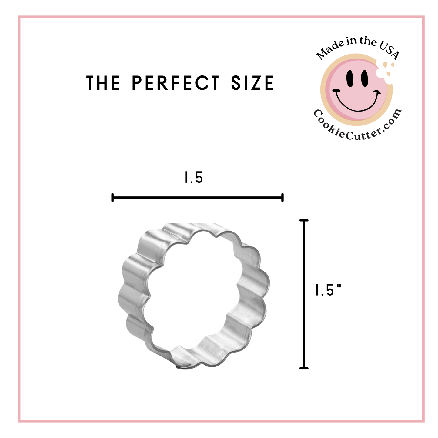 Mini Round Fluted Cookie Cutter, 1.5 in
