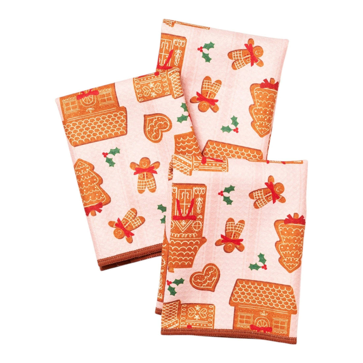 Once Again Home Co. - Mighty Mini Towel (Set of 3) Reversible - Mable Tan Christmas Cookies