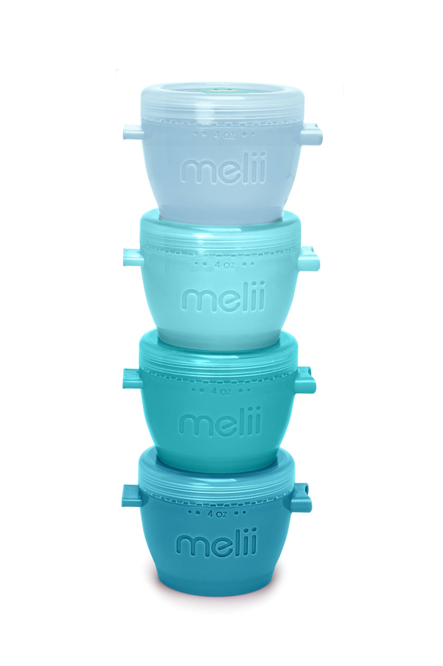 melii - 4oz Snap & Go Pods - 4 Freezer & Snack Containers