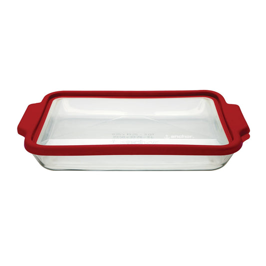 Anchor Hocking Baking Dish with True Fit Cover, 3-Quart- Fox Run Brands