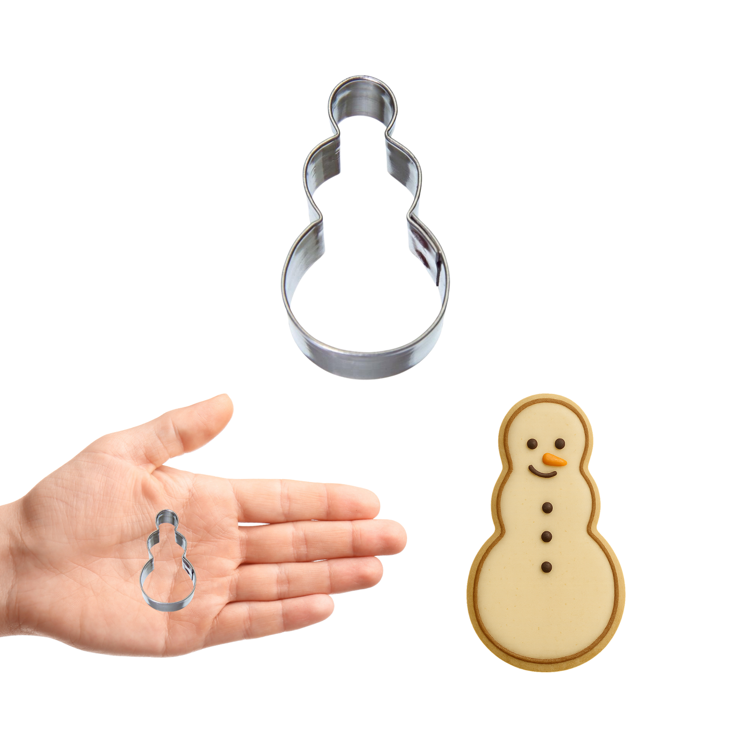 Mini Snowman Primitive Cookie Cutter, 1.5"