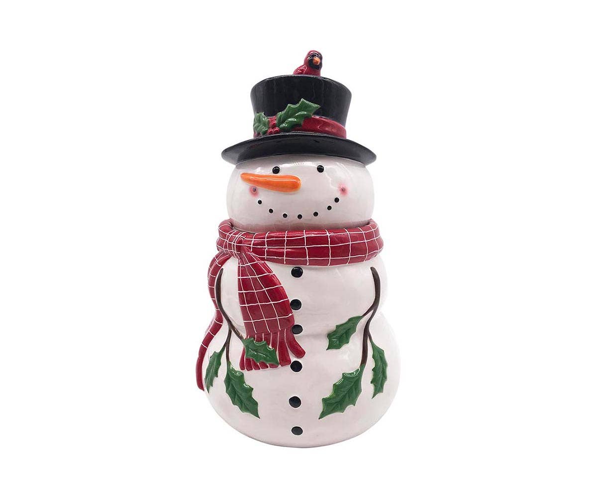 Blue Sky Clayworks - CALVIN SNOWMAN CHRISTMAS COOKIE JAR