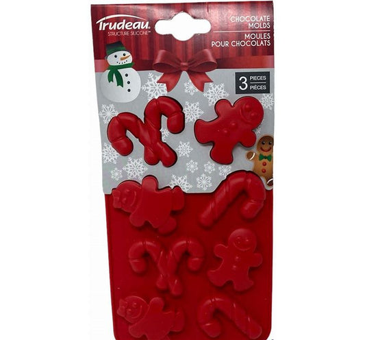 Gingerbread People and Candy Cane Silicone Molds, set of 2- Trudeau
