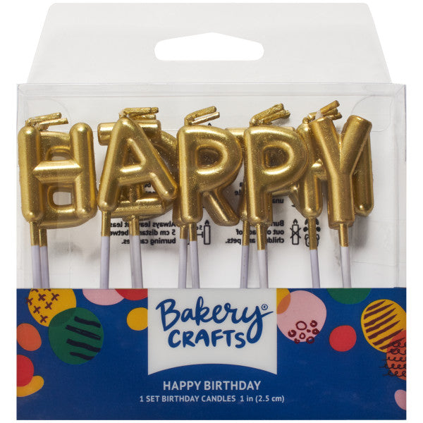 Happy Birthday Candles - Gold