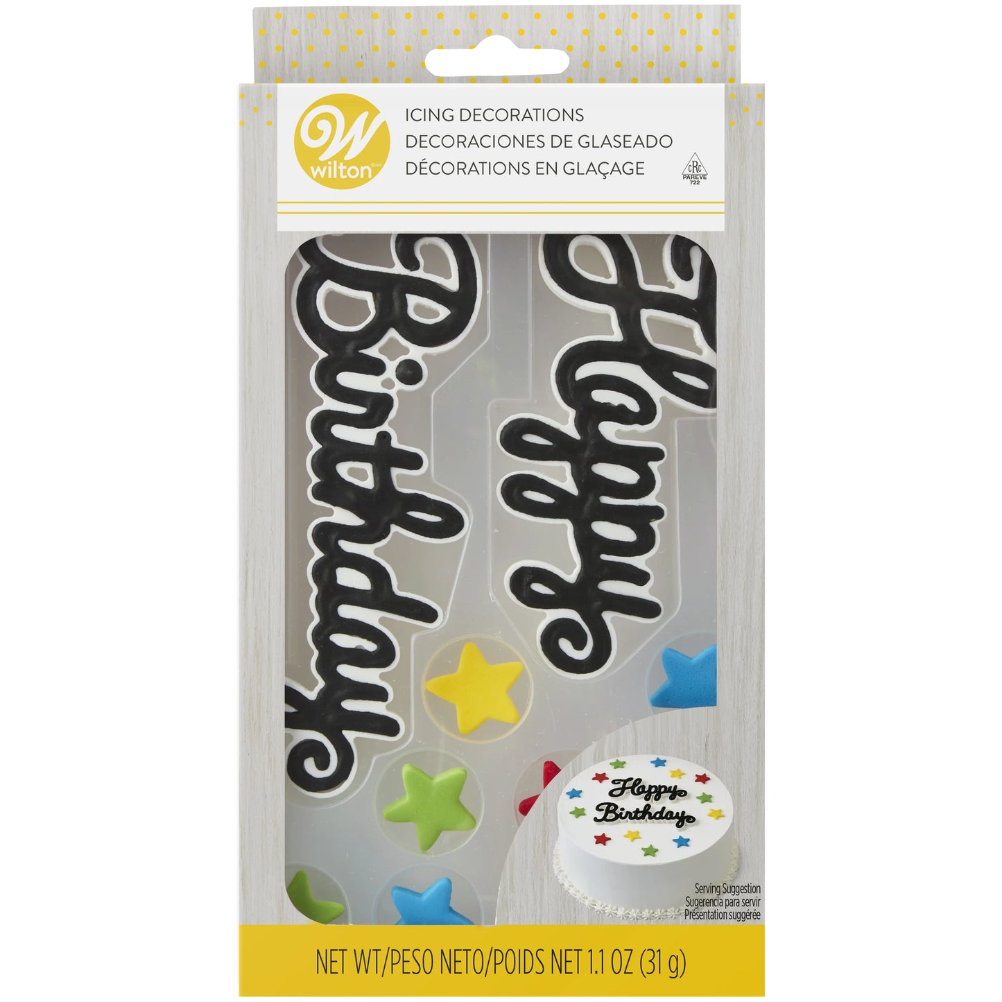 Happy Birthday Icing Decorations- WIlton
