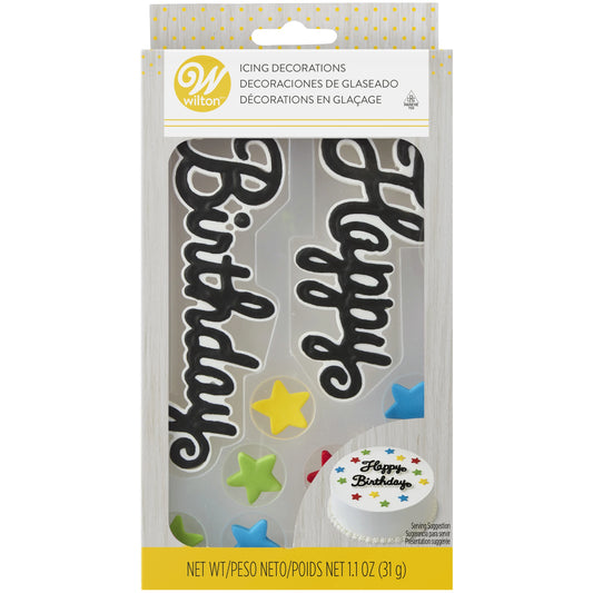 Happy Birthday Icing Decorations- WIlton