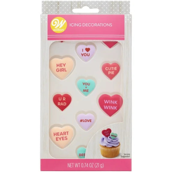 Valentine's Conversation Heart Icing Decorations- Wilton