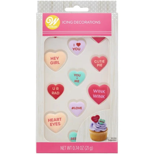 Valentine's Conversation Heart Icing Decorations- Wilton